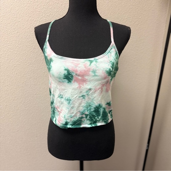 PINK Victoria's Secret Tops - PINK by Victoria Secret Tie-Dye Spaghetti Strap Racerback Crop Top. Size Large